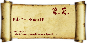 Már Rudolf névjegykártya