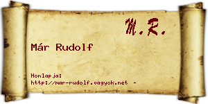 Már Rudolf névjegykártya